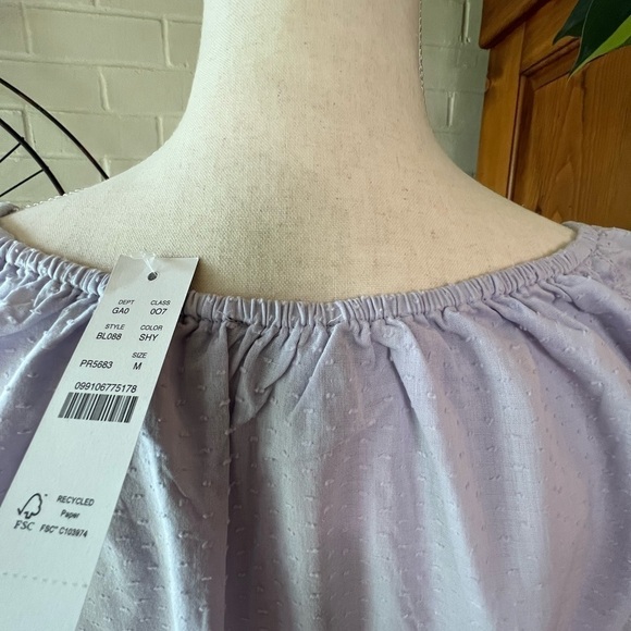 J. Crew gathered scoop neck crop top size M lavender - Picture 7 of 9